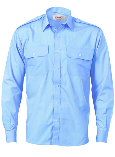 3214 Epaulette Polyester/Cotton Work Shirt - Long Sleeve