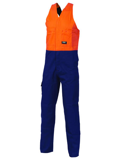 3853 Hi Vis Two Tone Cotton Action Back Overall