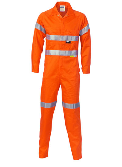 3854 Hi Vis Cotton Coverall with 3M R/Tape