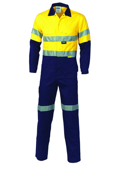 3855 Hi Vis Two Tone Cotton Coverall with 3M R/Tape