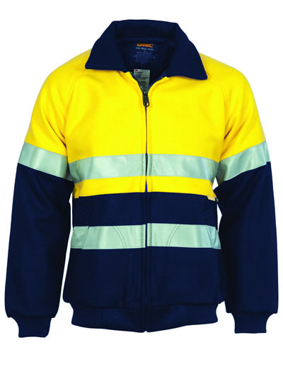 3859 Hi Vis Two Tone Bluey Bomber Jacket with 3M R/Tape