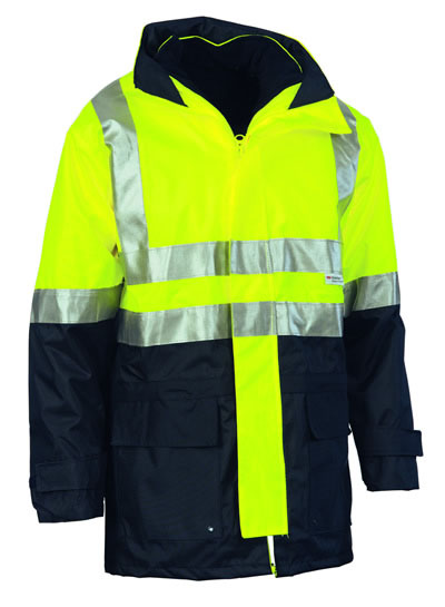 3864 Hi Vis 4 in 1 Two Tone Breathable Jacket with Vest and 3M R/Tape