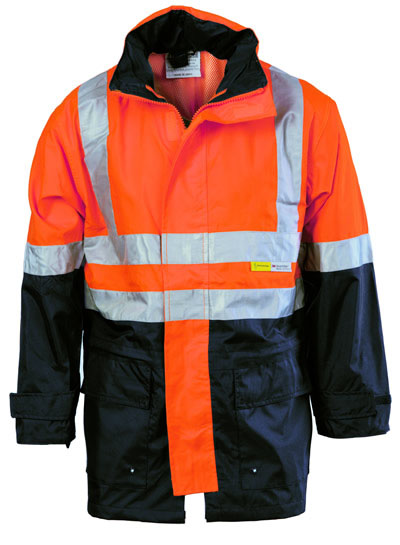 3867 Hi Vis Two Tone Breathable Rain Jacket with 3M R/ Tape