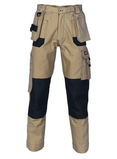 3337 Duratex Cotton Duck Weave Tradies Cargo Pants with twin holster tool pocket - knee pads not included