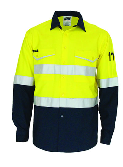 3588 Two-Tone RipStop Cotton Shirt with Reflective CSR Tape Long Sleeve