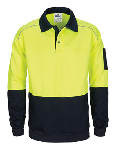 3727 Hi Vis Rugby Top Windcheater with Two Side Zipped Pockets