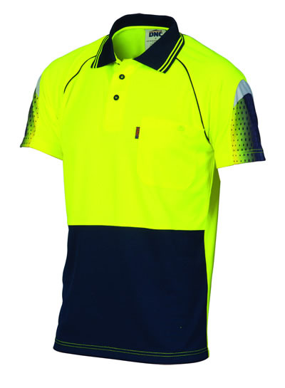 3751 Hi Vis Cool-Breathe Sublimated Piping Polo - Short Sleeve