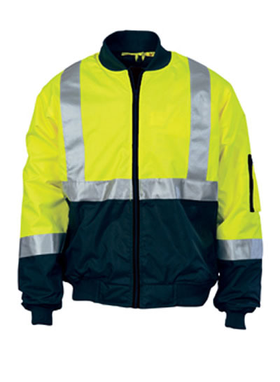 3762 Hi Vis Two Tone Bomber Jacket with CSR R/Tape