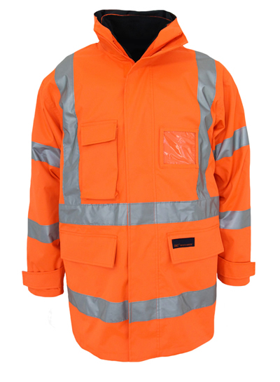 HiVis "X" back "6 in 1" Rain jacket Biomotion tape