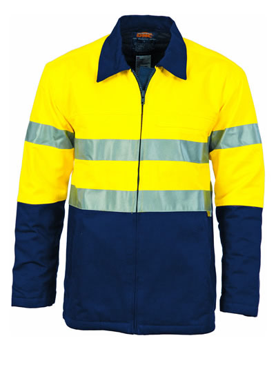 3858 Hi Vis Two Tone Protector Drill Jacket with 3M R/ Tape