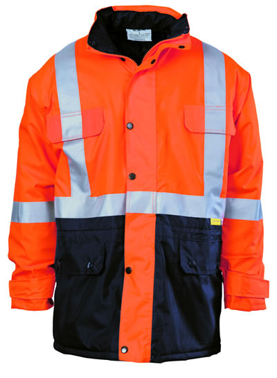3863 Hi Vis Two Tone Quilted Jacket with 3M R/Tape