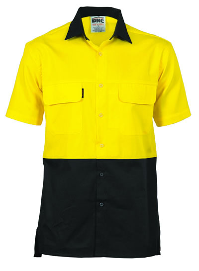 3937 Hi Vis 3 Way Cool-Breeze Cotton Shirt - Short Sleeve
